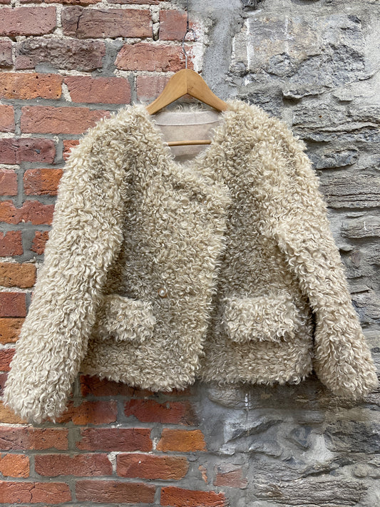 AL- Cardigan boutonné doré peluche Teddy