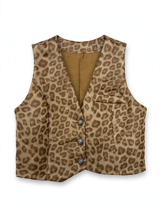 BR- 5903 Vest Imprimé léopard