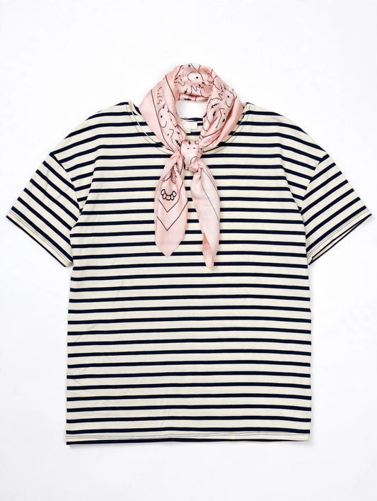 BR- 7399-J42 Haut rayé avec foulard