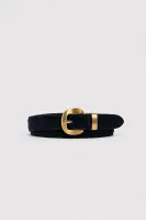 CT4086 Genuine Leather Belt - Black/gold