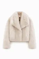 GK0648 Faux Fur Coat - Beige