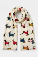 GK6832 Dachshund Print Scarf - Beige