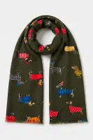 GK6832 Dachshund Print Scarf - Military