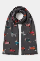 GK6871 Dachshund Print Scarf - Grey