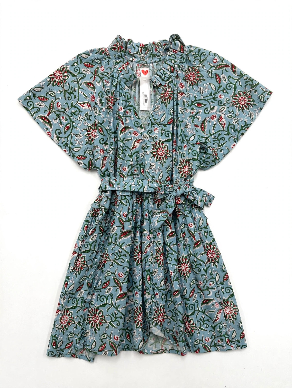 IN- Robe à manches courtes avec ceinture - flat lay